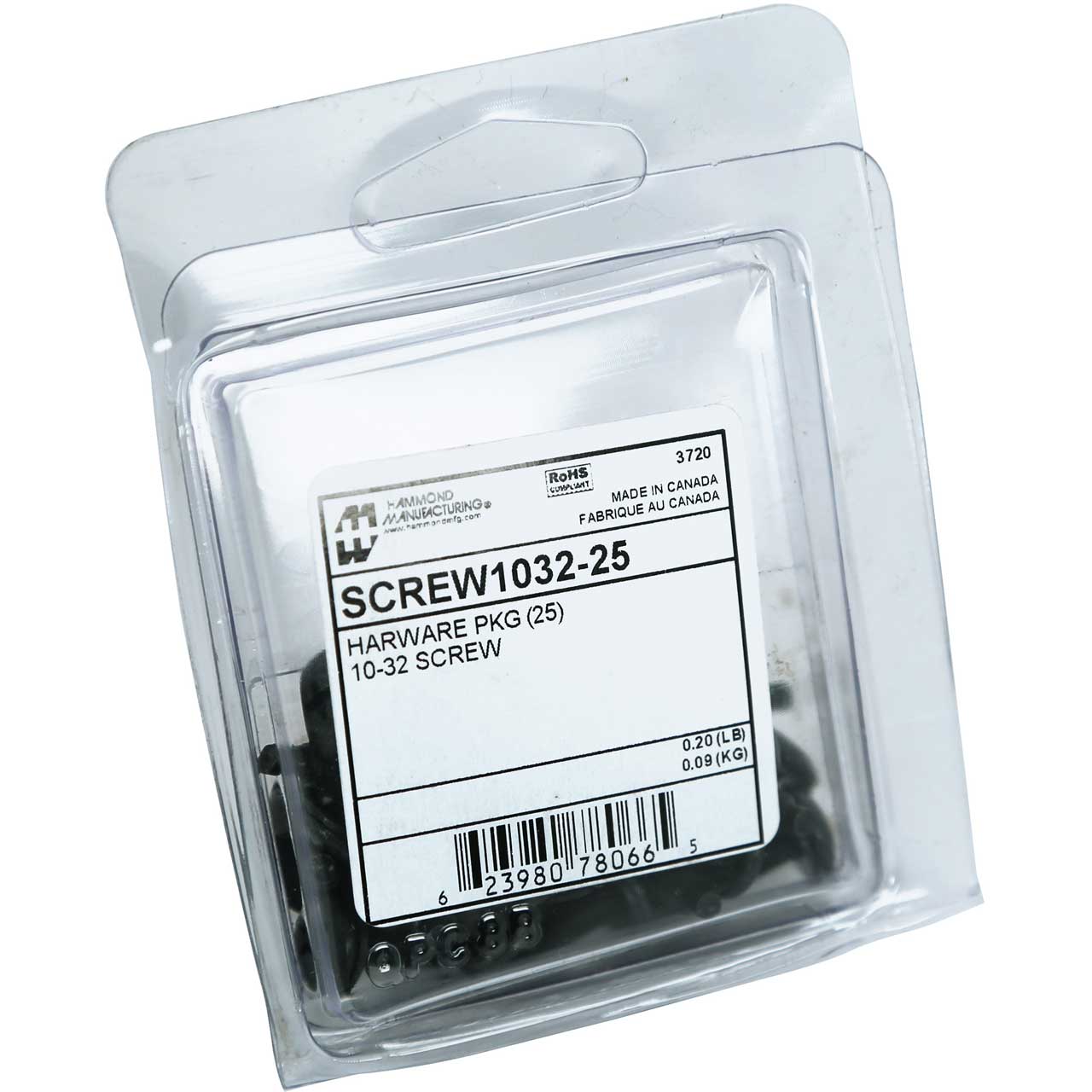 Hammond SCREW1032-25 10-32 Rack Screws - 25 Pack in Plastic Jar SCREW1032-25