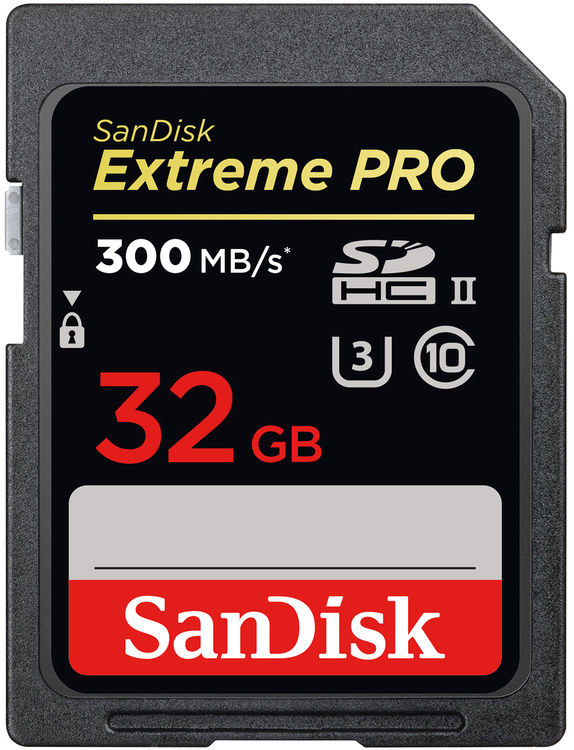 SanDisk SDSDXDK-032G-ANCIN Extreme Pro 32 GB SDHC - Class 10 / UHS-II (U3) - 300 MB / s Read - 260 MB / s Write PRO SD 300 / 26 SDSDXPK-032G-ANC
