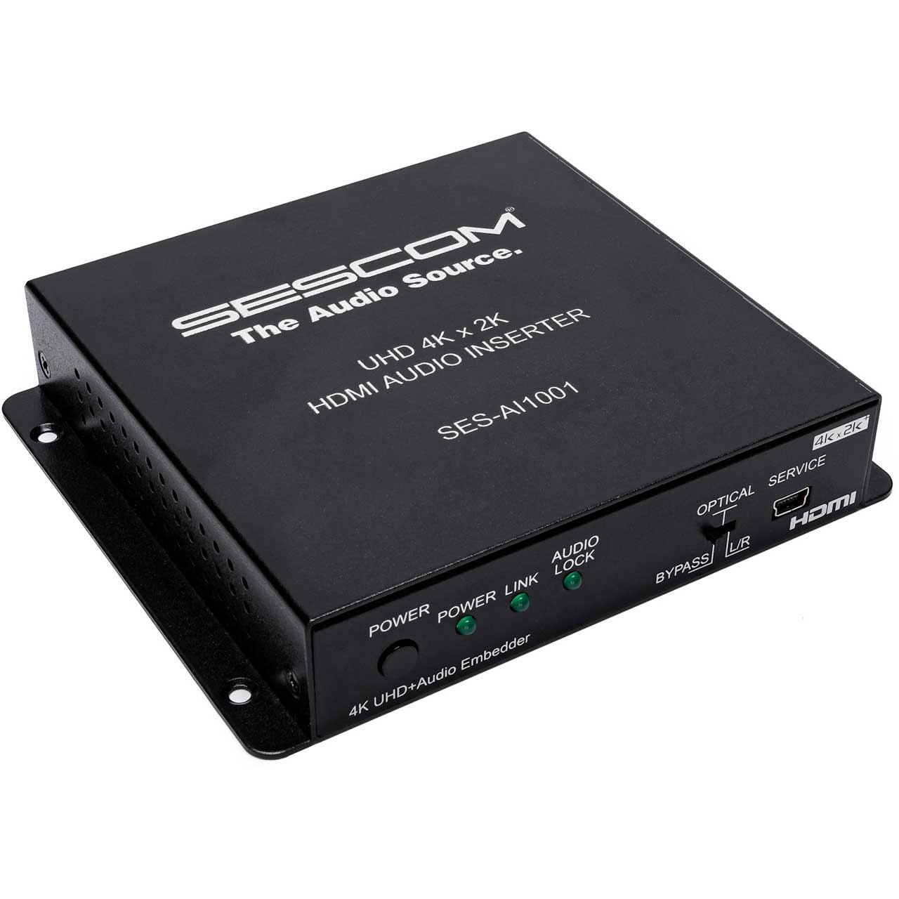 Sescom SES-AI1001 4K UHD HDMI 2.0 Audio Inserter With Optical and Analog Audio Inputs SES-AI1001