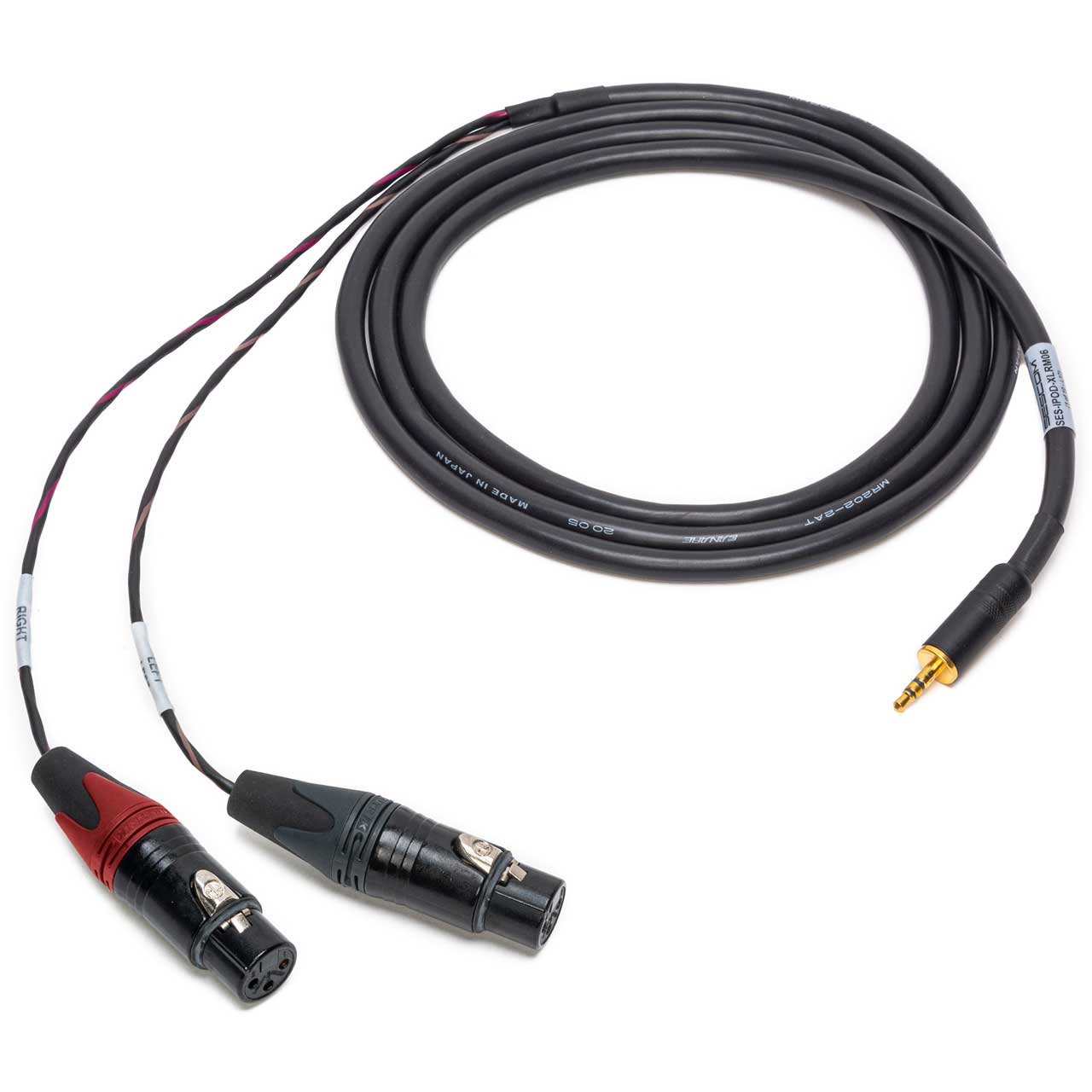 Sescom SES-IPOD-XLRF06 Audio Breakout Y-Cable 3.5mm TRS Stereo Male to Dual 3-Pin XLR Female - 6 Foot  SES-IPOD-XLRF06