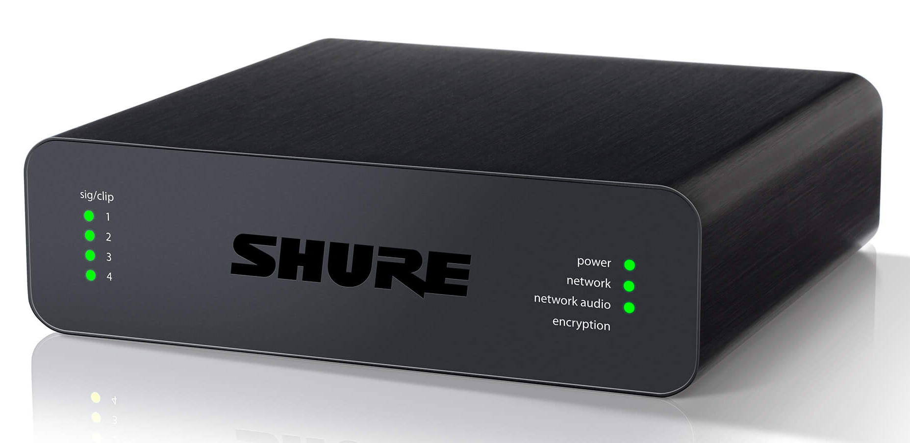 Shure ai4in block 4 channel dante mic line audio network interface in