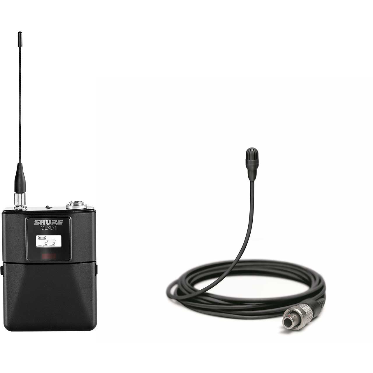 Lavalier　Low　Bodypack　Black　and　Kit　534-598MHz　Shure　Transmitter　Sensitivity　QLXD1　TwinPlex　Mic