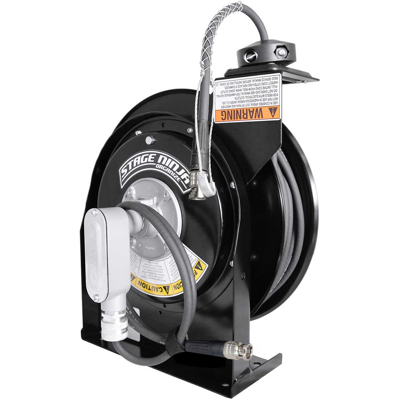 Stage Ninja HDSDI-50-CT Performance Series Constant Tension Retractable  Male BNC RG6 Coax Cable Reel - 50-Foot