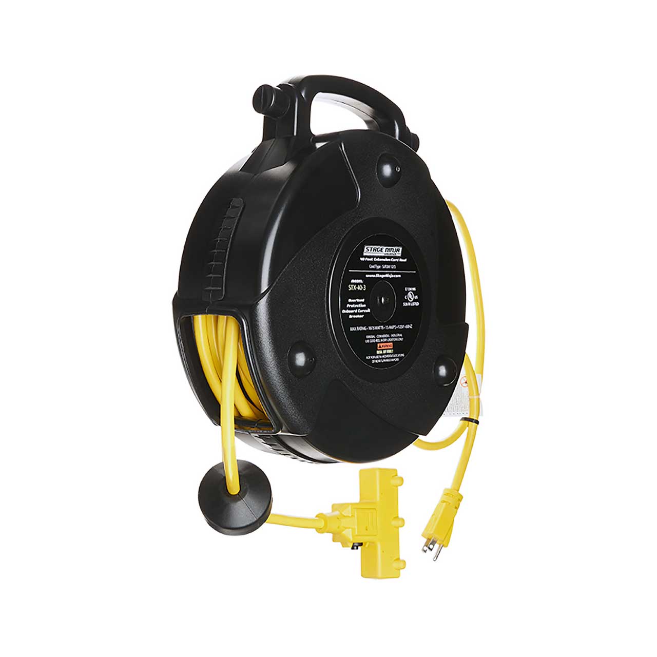 Stage Ninja 20 ft. Retractable Power Reel with 4-Tap Head & Circuit Breaker