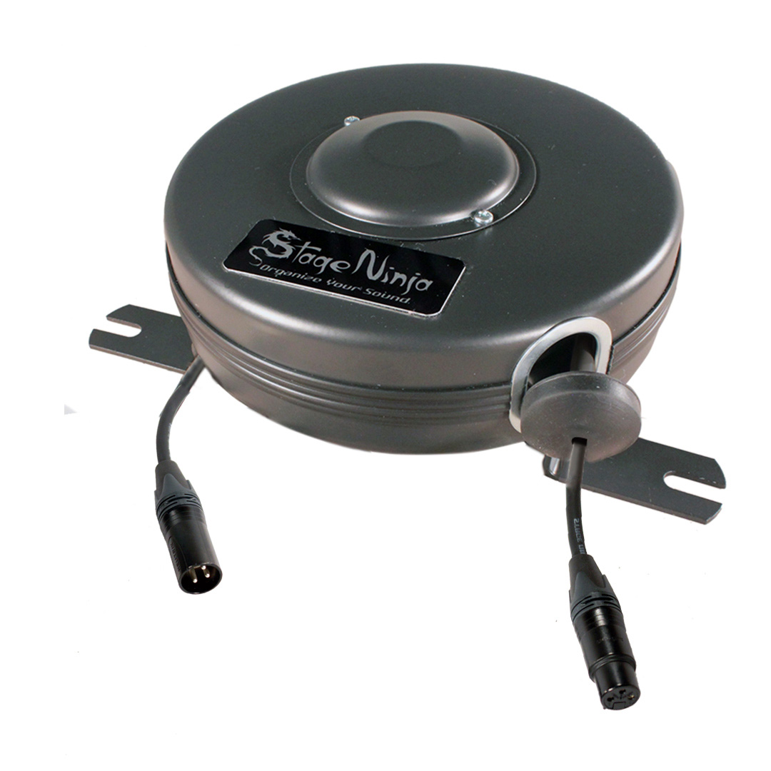 Stage Ninja 24 ft Female Retractable Microphone Cable Reel