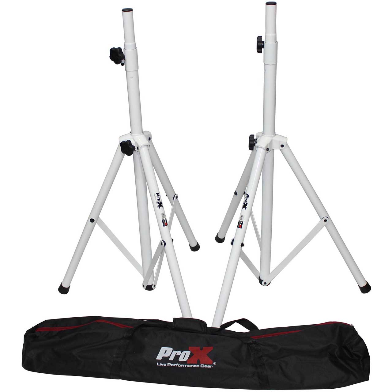 ProX T-SS28P Cloud Series Heavy-Duty All Metal Speaker Tripod Stand - Set of 2 - 4-7 ft. (44-84 Inch) - White T-SS28P