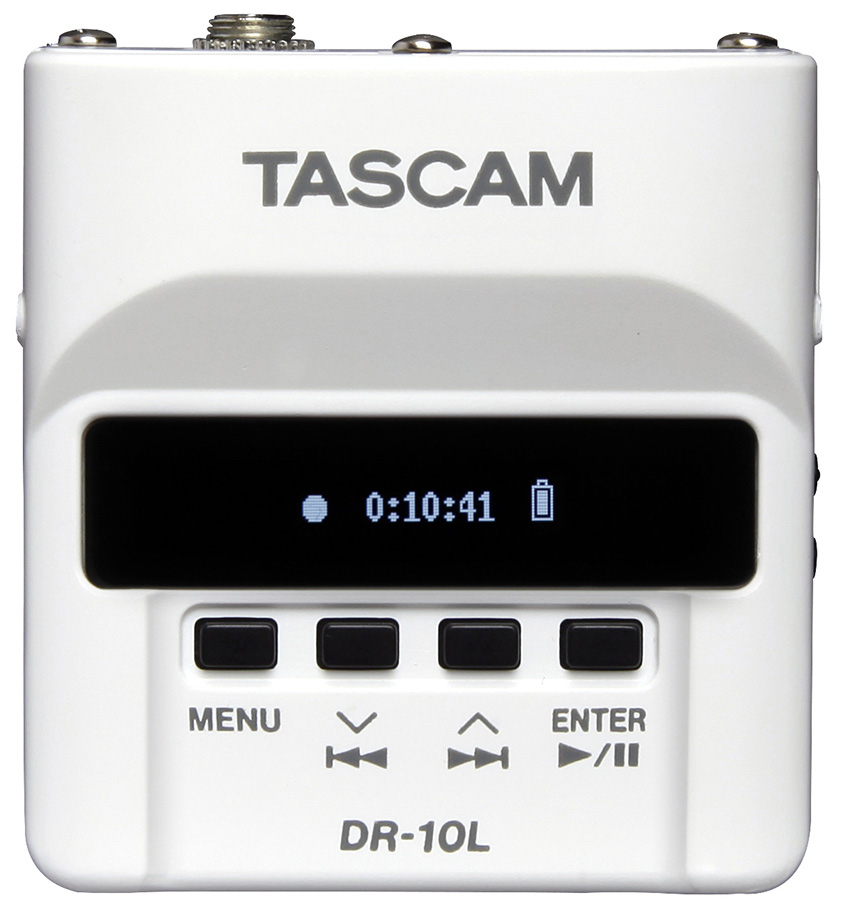 Tascam DR-10L Digital Audio Recorder in White with Lavalier Mic