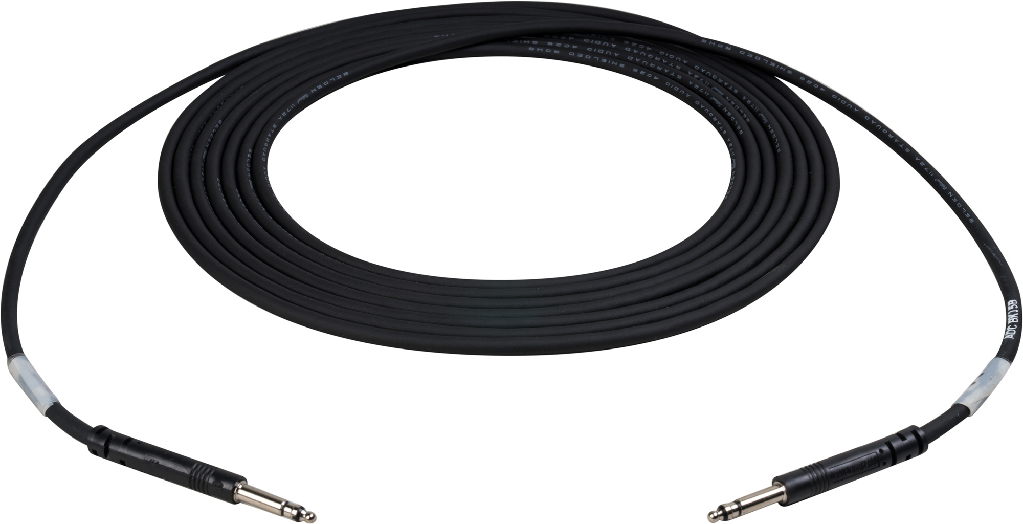 TE BK15B Bantam to Bantam Audio Patch Cable Nickel Black15Ft