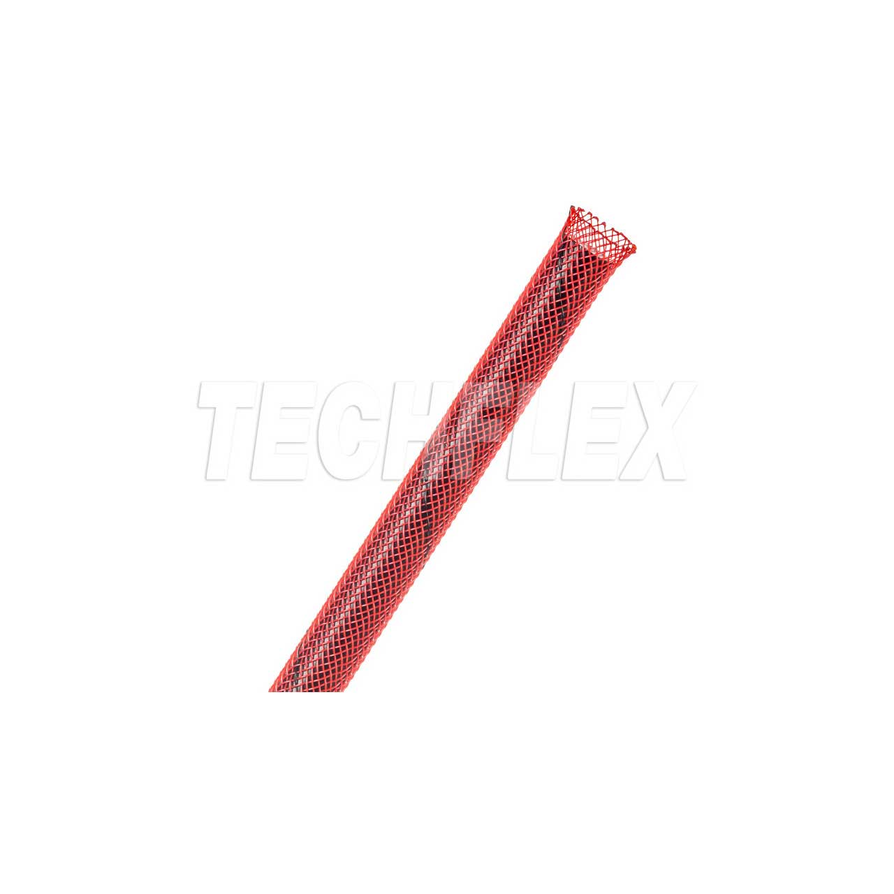 Techflex PTN0.25RU Flexo PET - 1/4 Inch Red with Black Tracer Cable Sleeve - 1000 Foot  PTN0.25RU