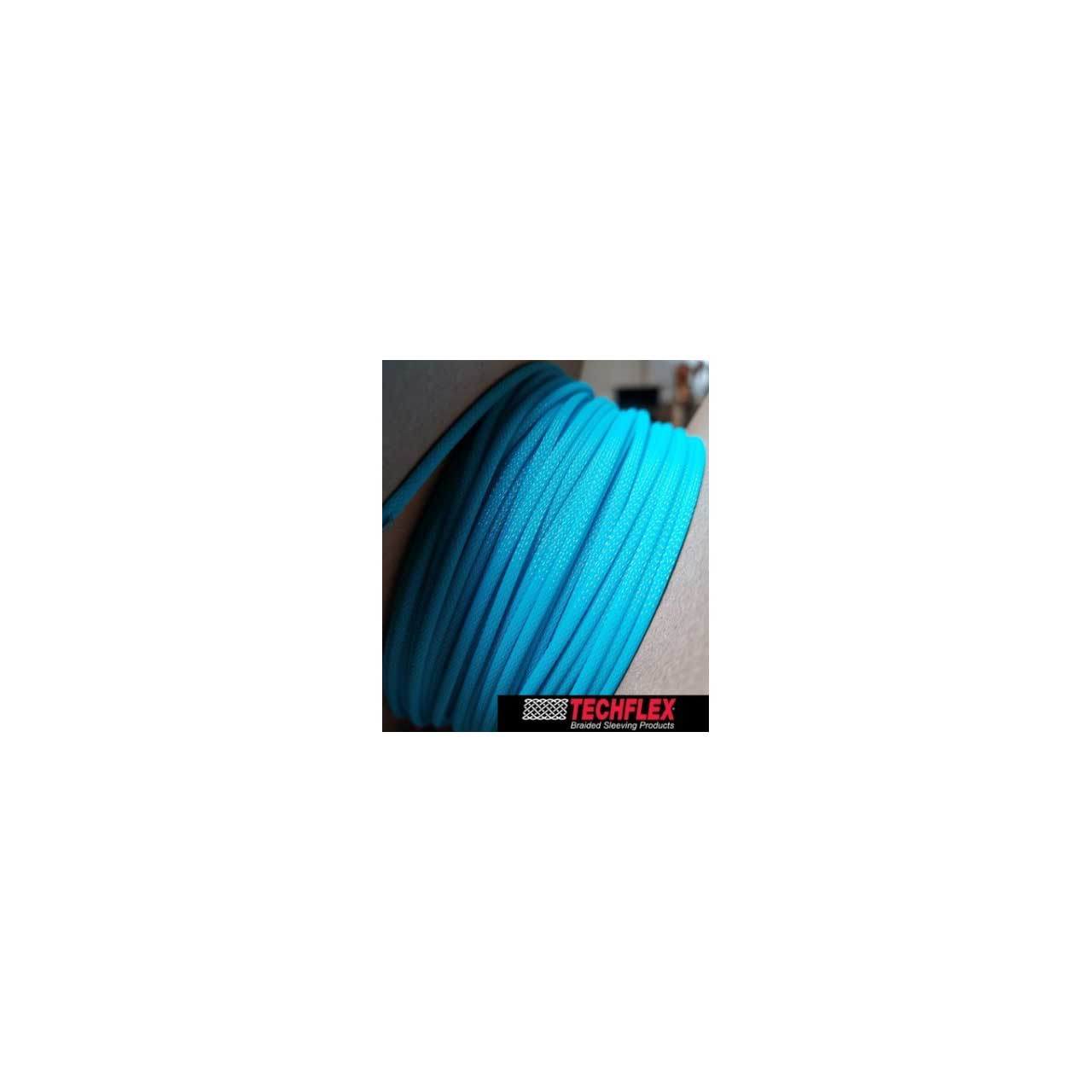Techflex PTN0.25TE 1/4 Inch FLEXO PET Cable Tubing - Teal Blue - 200 Foot Roll