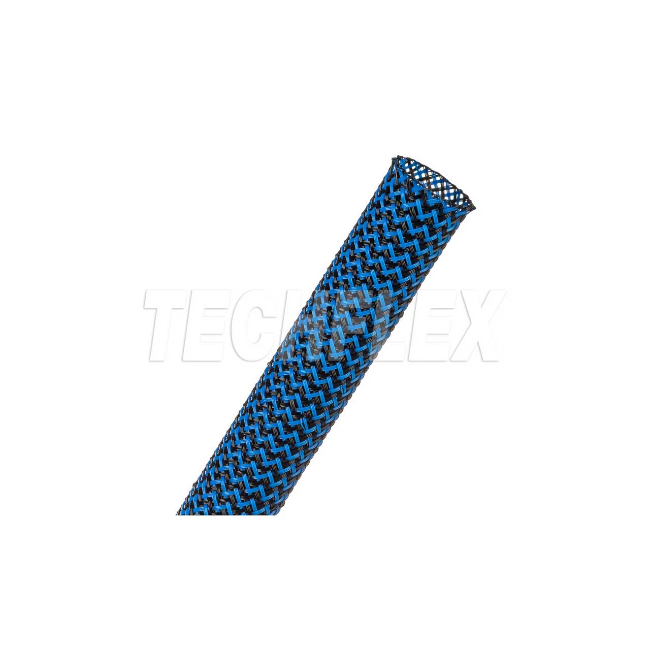 Techflex PTT0.75BNB Tight Weave 3/4 Inch Expandable Cable Tubing - Black with Neon Blue Tracer - 75 Foot  PTT0.75BNB 75