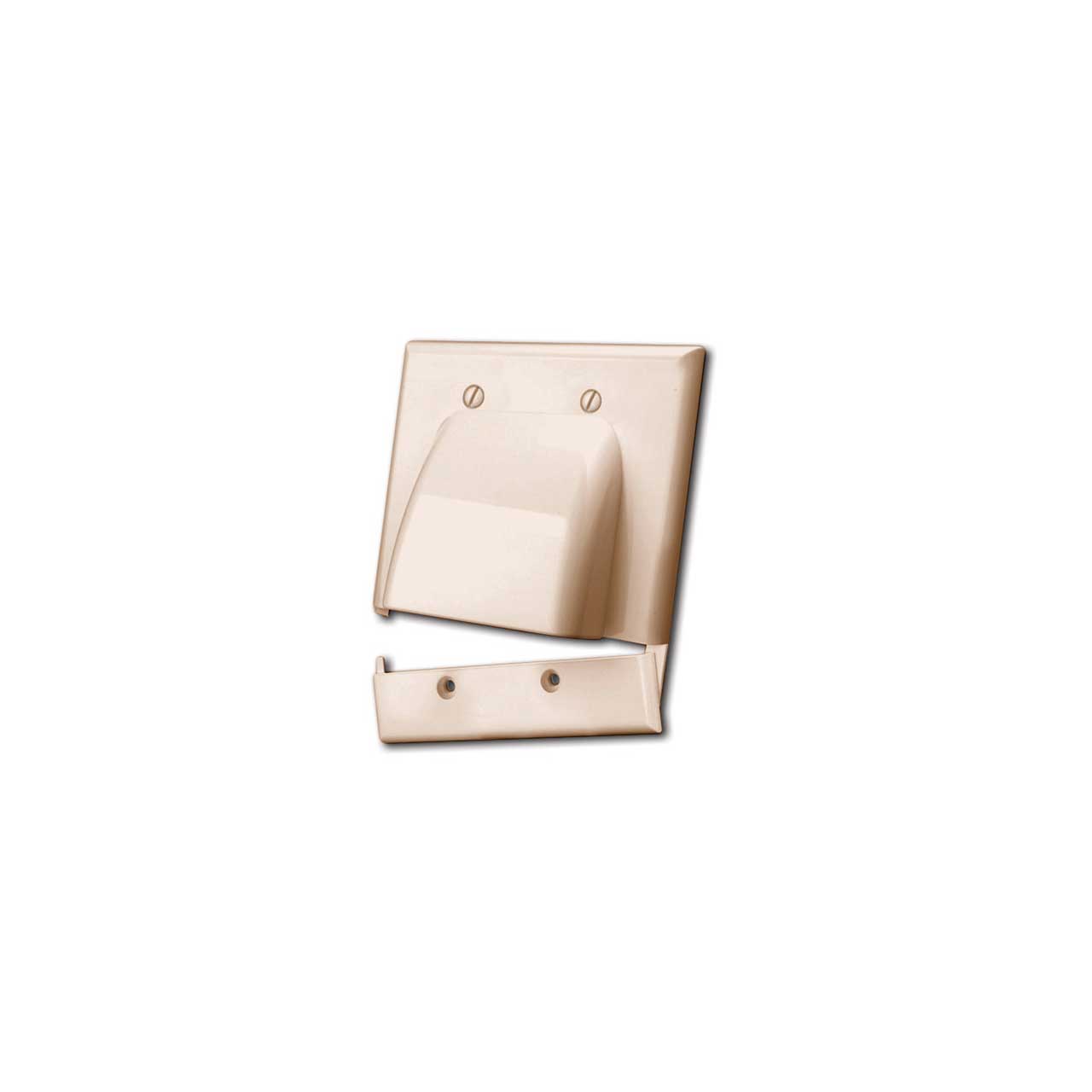 Vanco Hinged Bulk Cable Wall Plate (Dual Gang Almond)