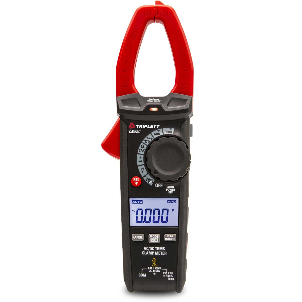 Triplett CM650 600A True RMS AC / DC Clamp Meter with Certificate of Traceability to N.I.S.T. TRIPL-CM650-NIST