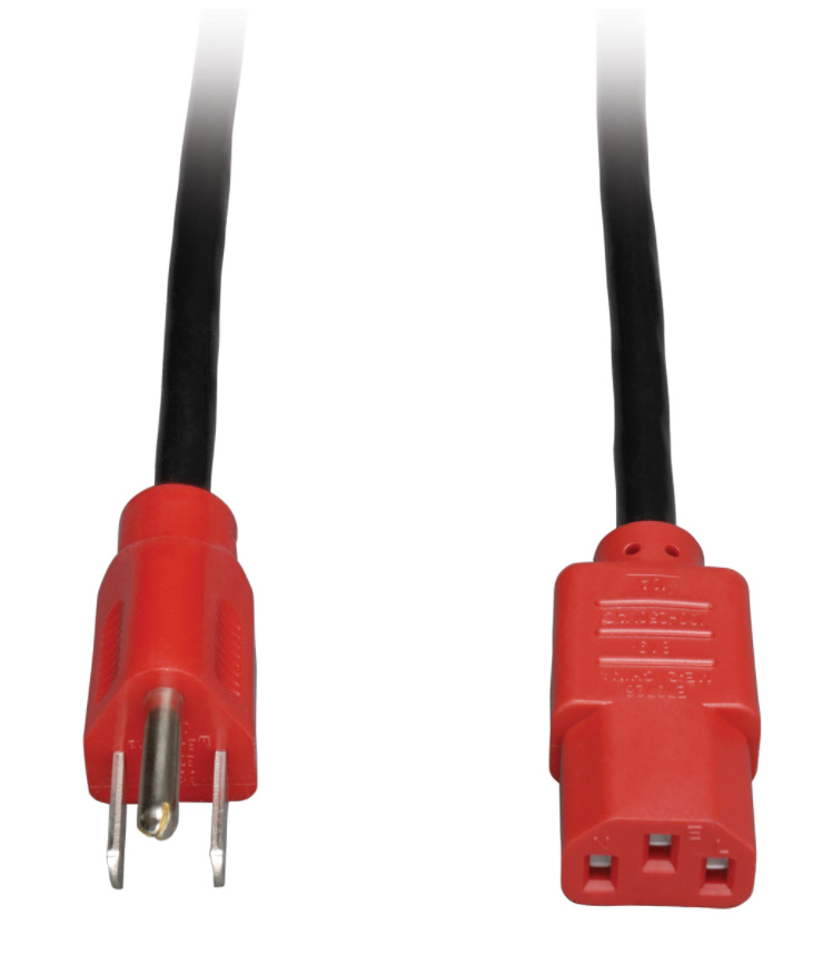 Tripp Lite P006-004-RD Universal Computer Power Cord 10A 18 AWG (NEMA 5 ...