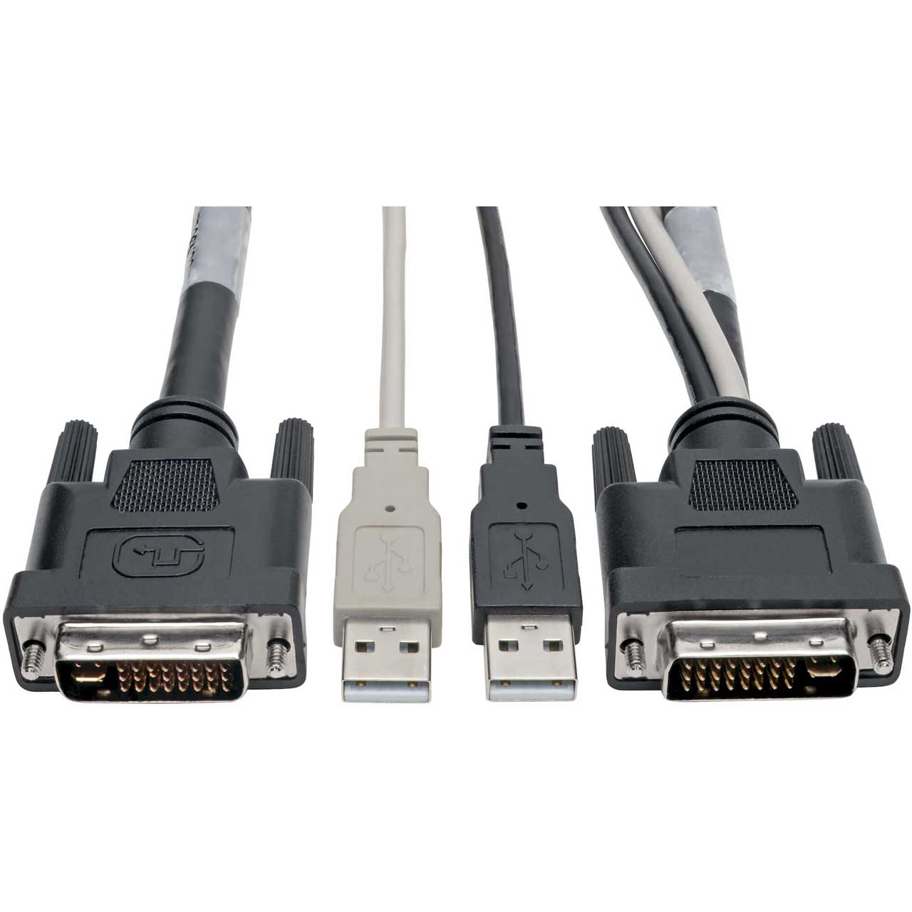 Tripp Lite P760-010-DVI DVI to USB-A Dual KVM Cable Kit - 2x Male / 2x Male - 1920x1200 1080p @60Hz - 10 Foot P760-010-DVI
