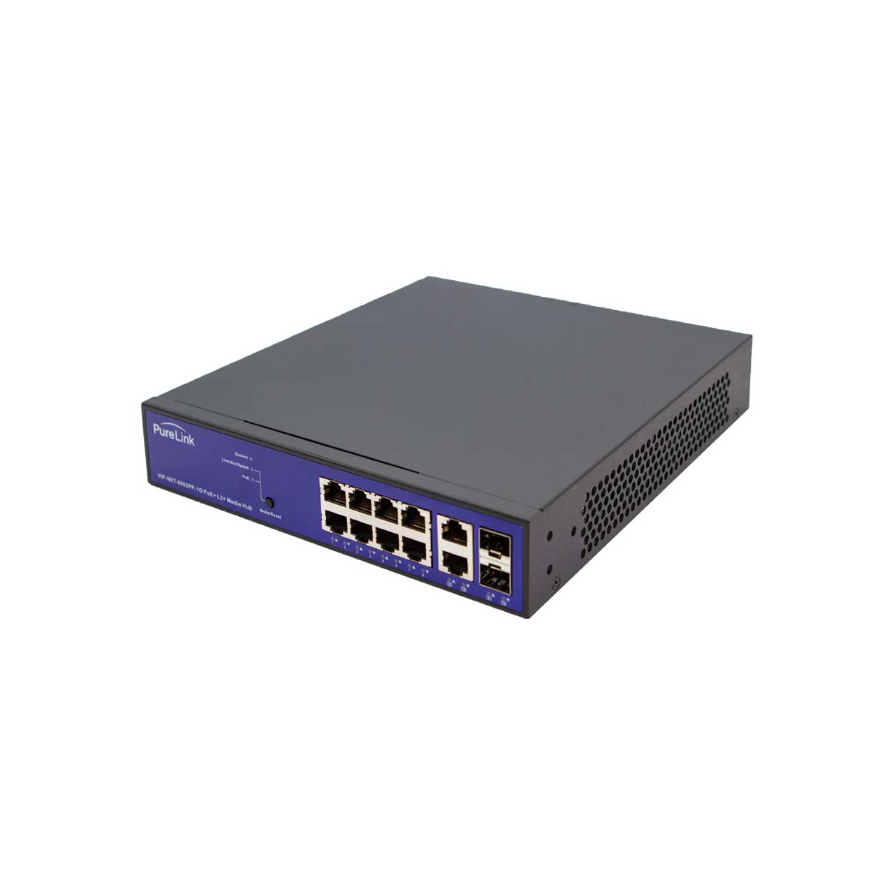 PureLink VIP-NET-0802PP-1G 1G Media Hub with 8 Ports 1000Base-T / 2 ...