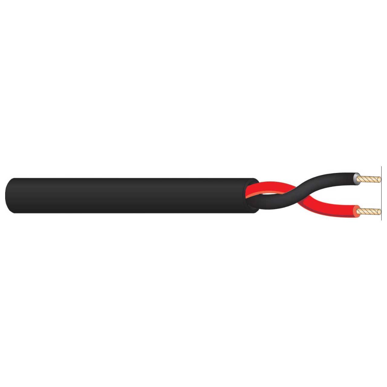 West Penn Wire 225 16/2 Communication Cable 500 Foot - Black  225BK0500