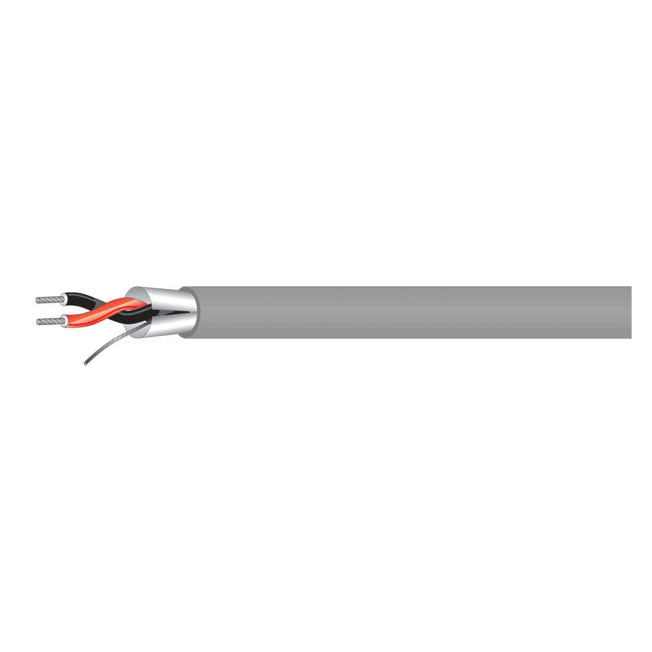 West Penn 454 1-Pair 22Awg CM Miniature Line Level Audio Cable - Gray - 500 Feet  454-500GY