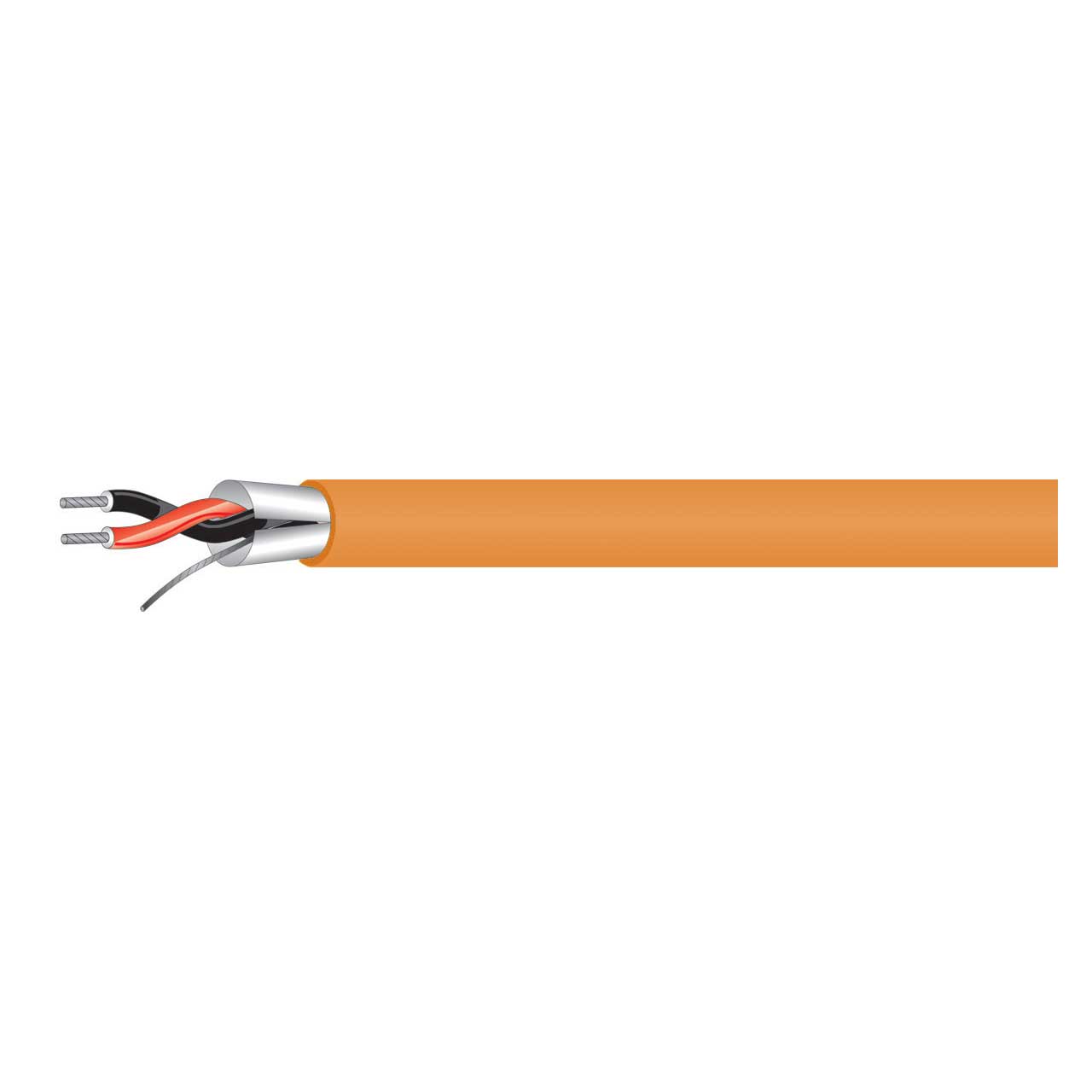 West Penn 454 1-Pair 22Awg CM Miniature Line Level Audio Cable - Orange - 500 Feet  454-500OE