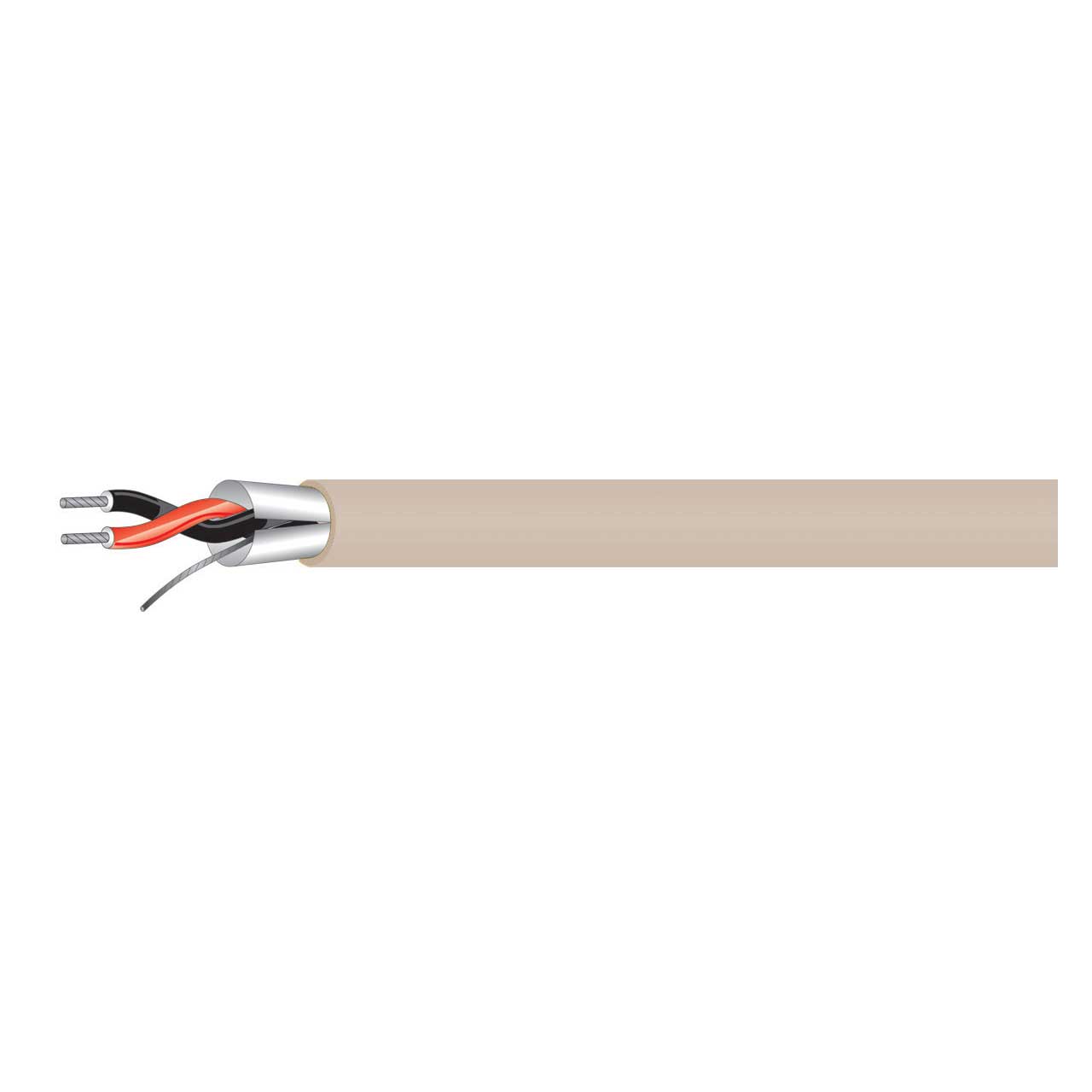 West Penn 454 1P 22G Stranded Shielded Miniature Line Level Audio Cable - Tan - 500 Foot  454TN0500