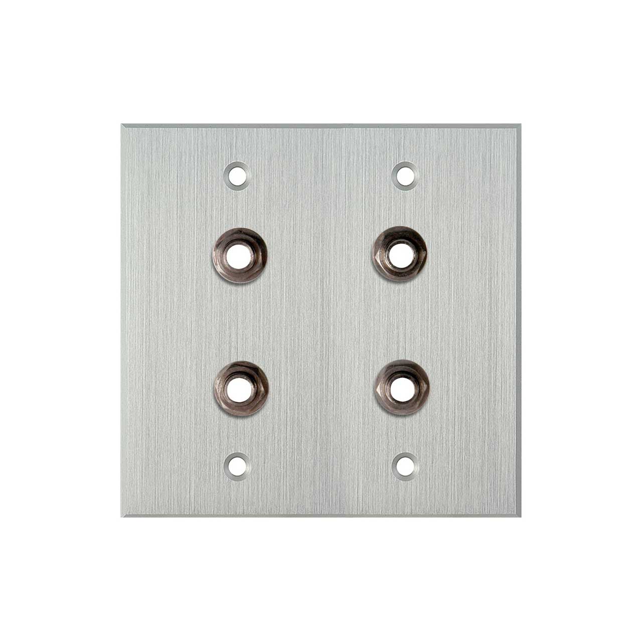 My Custom Shop WPCA-2104 2-Gang Clear Anodized Wall Plate w/ 4 Switchcraft SW12B Stereo 1/4 Jacks  WPCA-2104