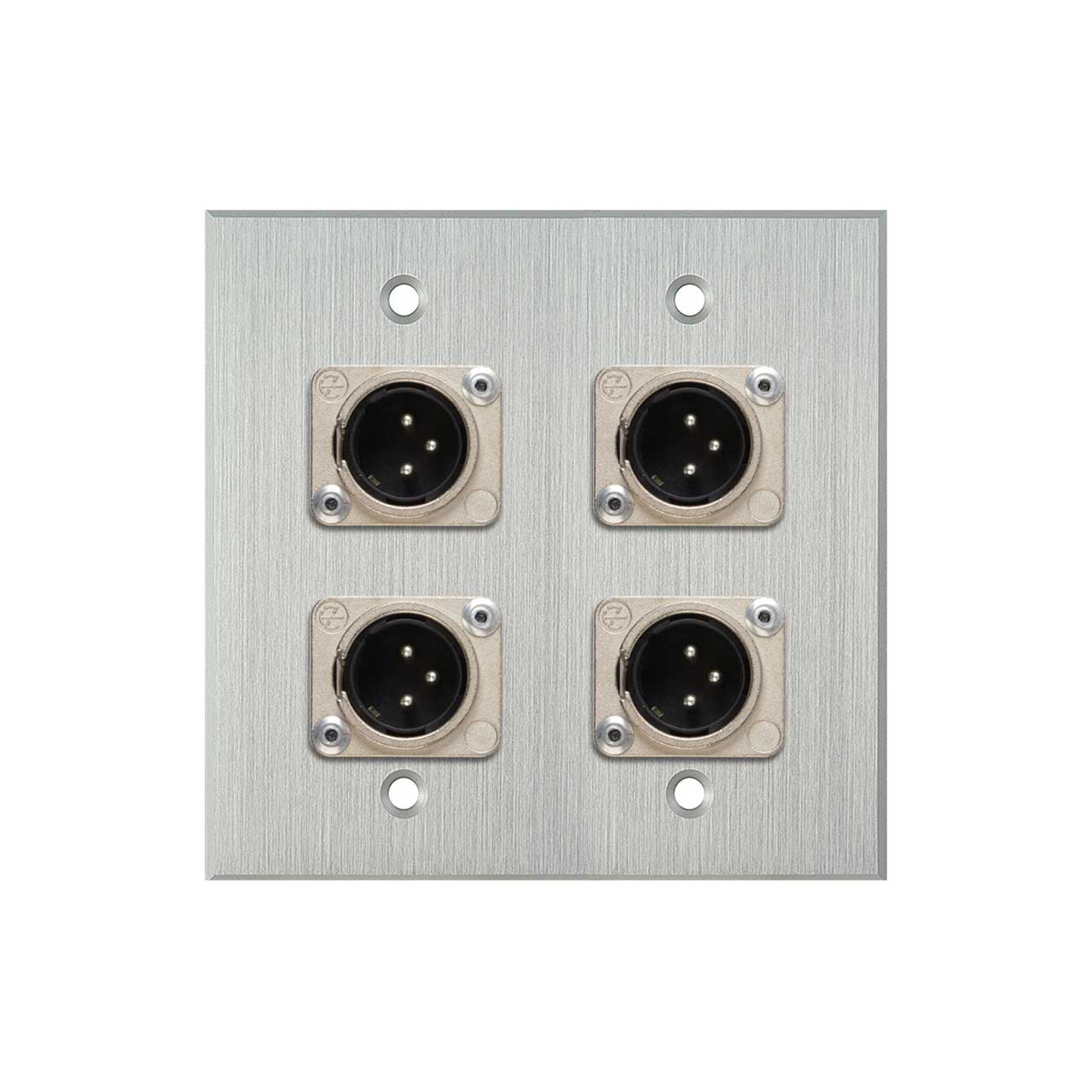 My Custom Shop WPCA2109 2Gang Clear Anodized Wall Plate w/ 4 Neutrik