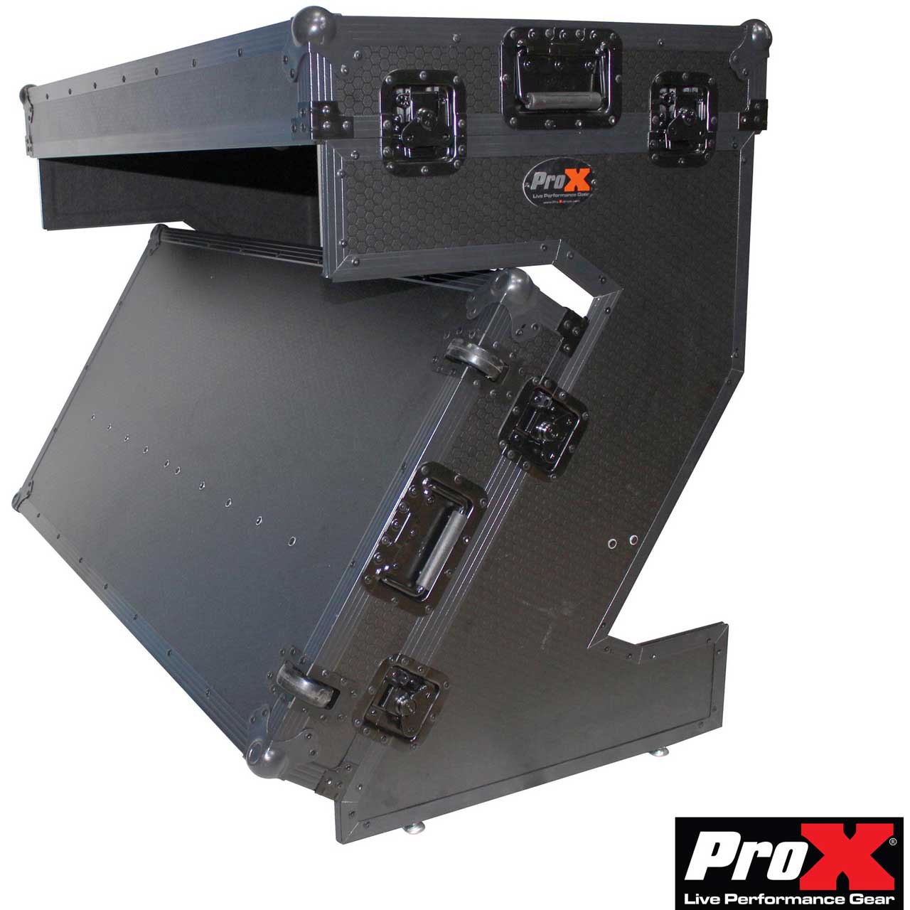ProX XS-ZTABLE Portable Z-Style DJ Table Flight Case w/Handles+Wheels 