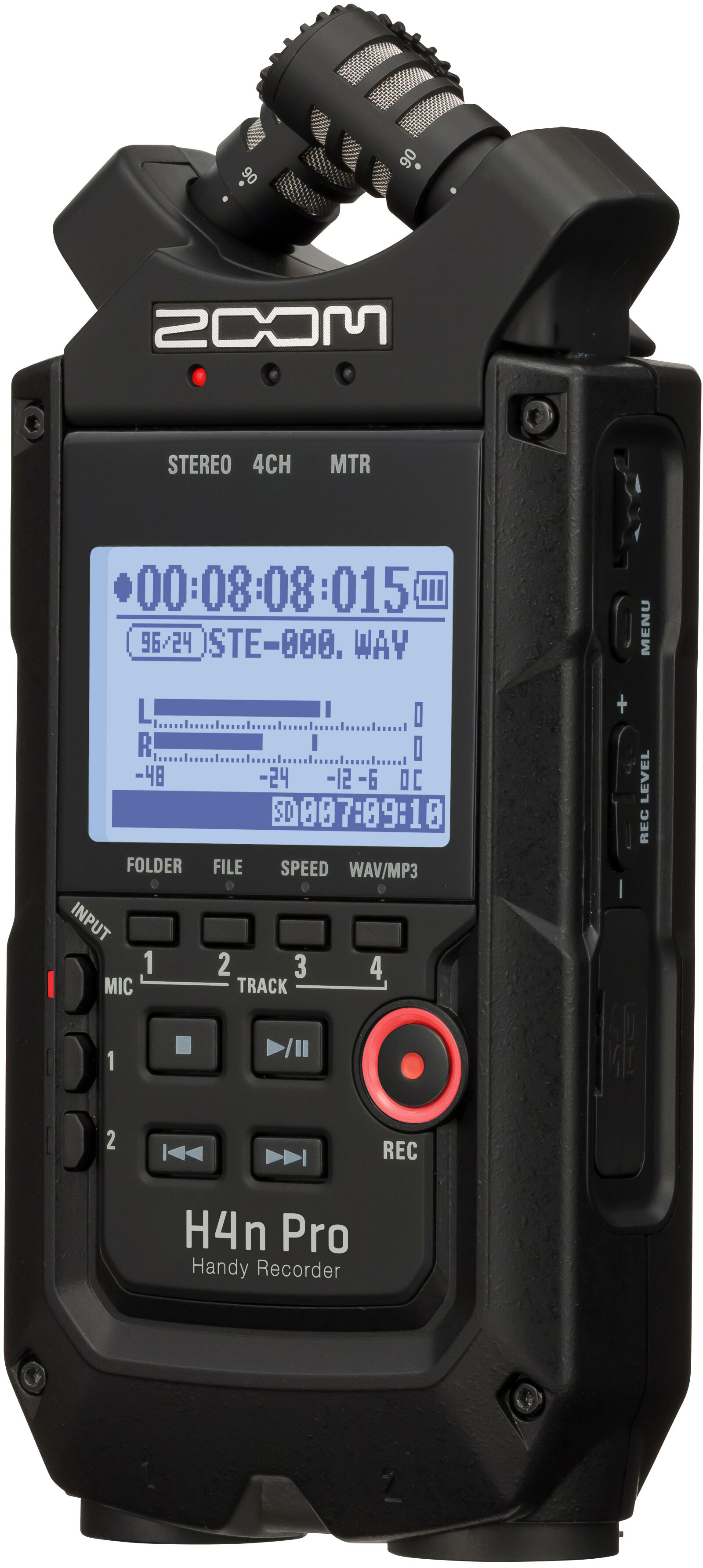 ZOOM H4n PRO 4-Track Handheld Digital Audio Recorder - All Black