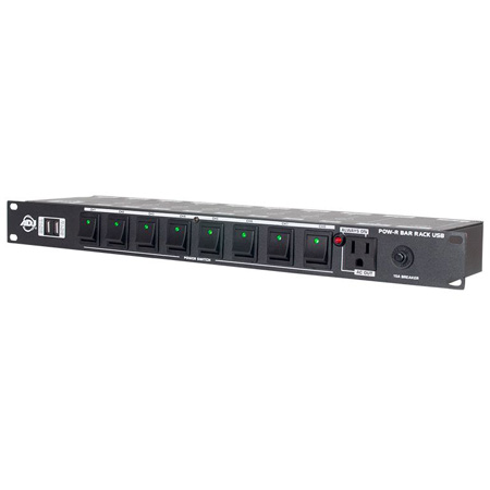 ADJ POW074 POW-R BAR RACK USB 19-inch Rack AC Power Center with 8x ...