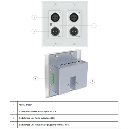 Attero Tech UNDX210plus 4x2 Channel 2 Gang US Wall Plate with XLR ...