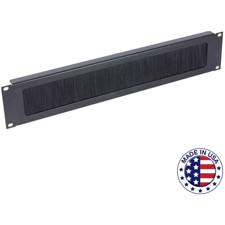Lowell CBP-2 2RU Rack Brush Panel With Rear Cable Dress Tray