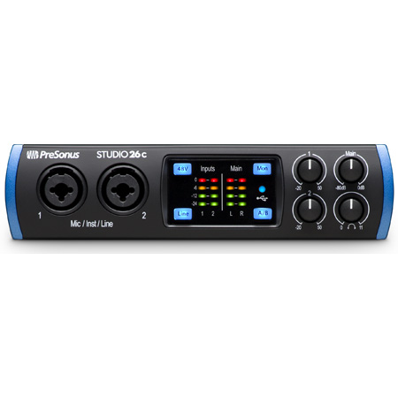 PreSonus Studio 26c 2x4 USB-C /24-bit/192kHz with 2 Mic inputs and ...