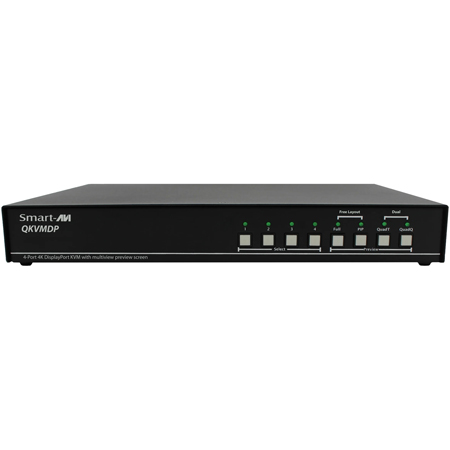 Smart-AVI QKVMDP Ultra-HD Quadruple View KVM Switch with Multiview ...