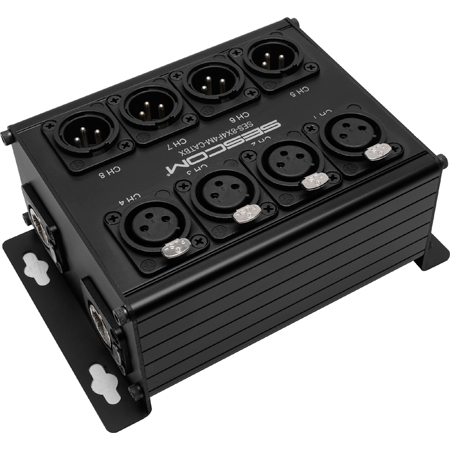 Sescom SES-8X4F4M-CATBX 8 Channel Passive Balanced Audio Adapter Box ...