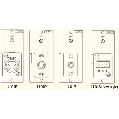 TOA U-01P Line Input Module; Unbalanced; 220k Ohms; with Phone Jack