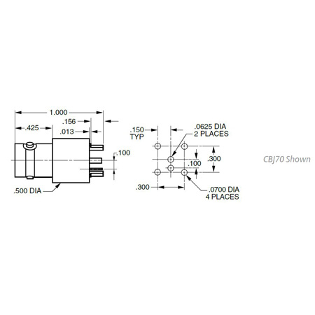 Trompeter CBJ70TL Twinax Triax TRB Connector Miniature Circuit Board ...