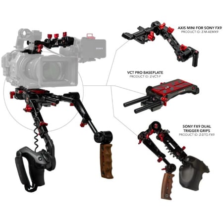 Zacuto Z-SX9-PDG Sony FX9 Recoil Shoulder Mount Camera Rig with Dual ...
