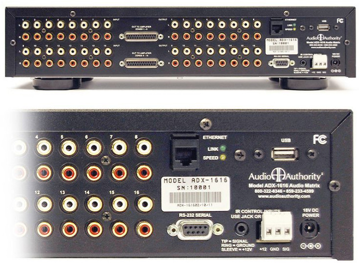 Audio Authority ADX1616 16x16 MultiZone Audio Matrix Switcher w/ DSP