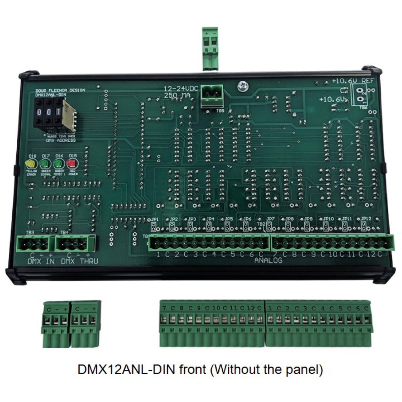 Doug Fleenor Design - DFD-DMX12ANL-DIN 12-Channel DMX to Analog ...