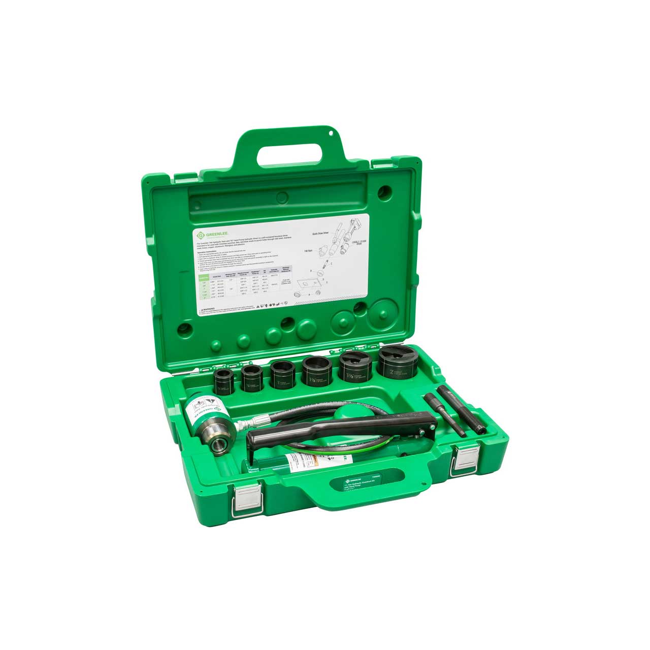 Greenlee 7306SB 11-Ton Hydraulic Knockout Kit with Hand Pump and
