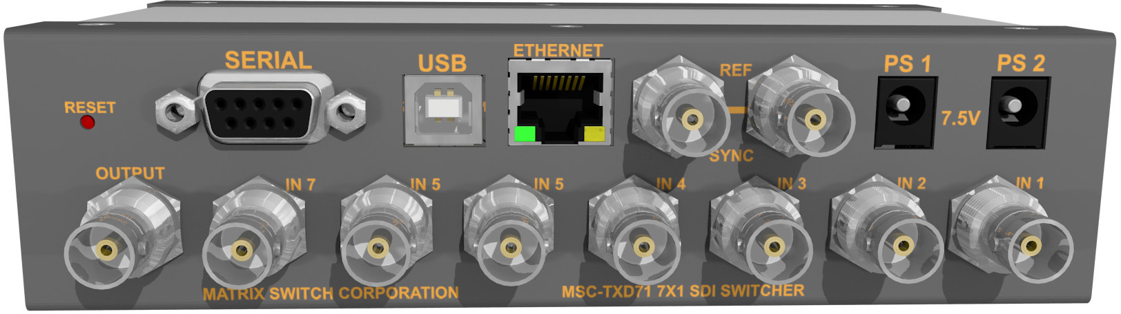 Matrix Switch MSC-TXD71L 7 Input 1 Output 3G-SDI Video Router with ...