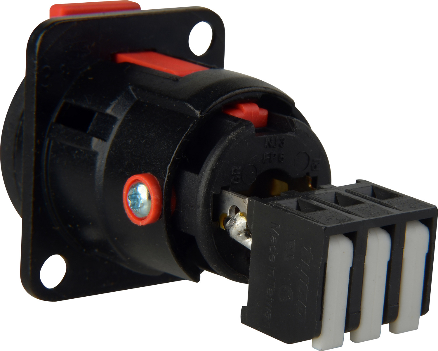 Female Chassis Mount TRS to Snap Terminal