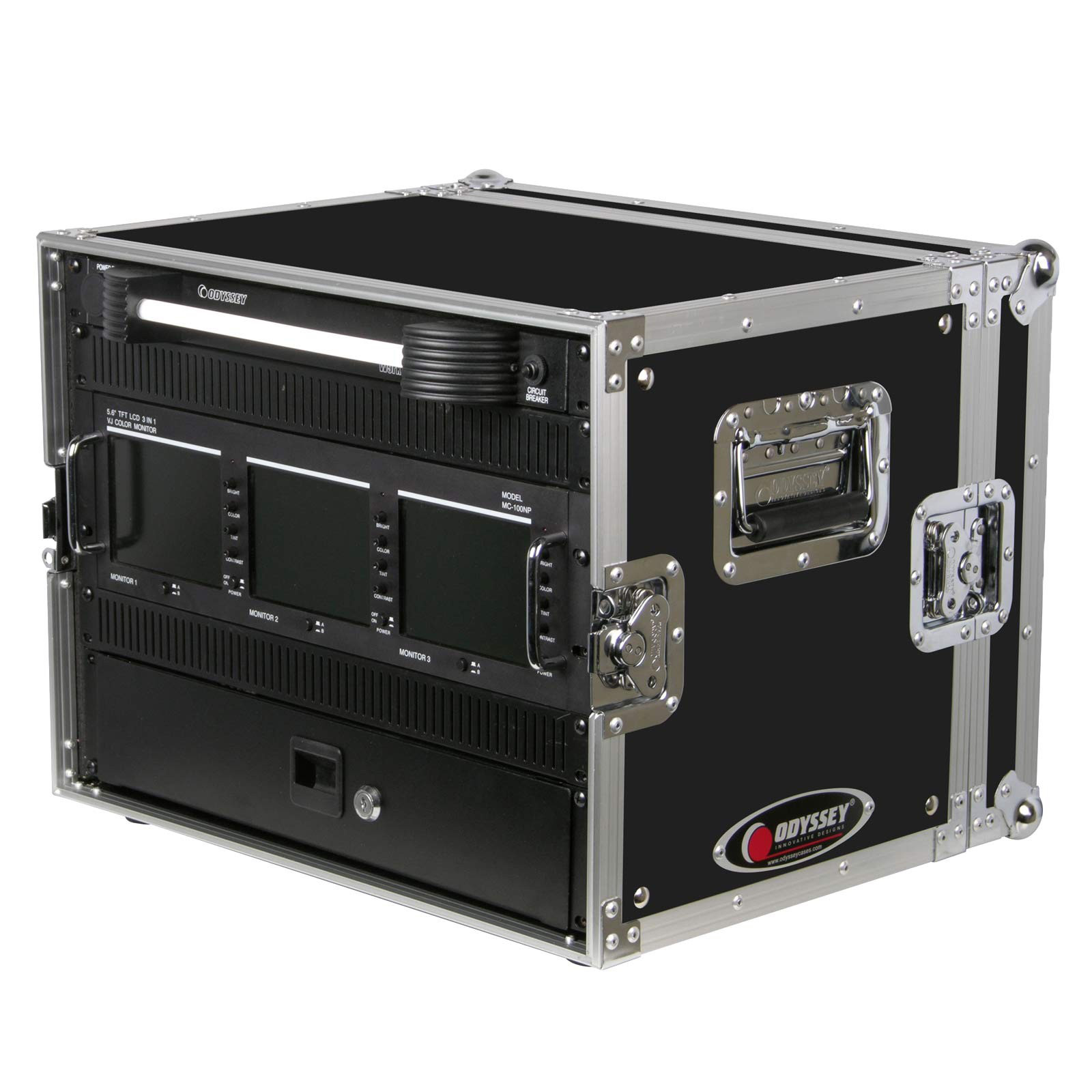 Odyssey FRER8 8RU Flight Ready Series Effects Rack Case