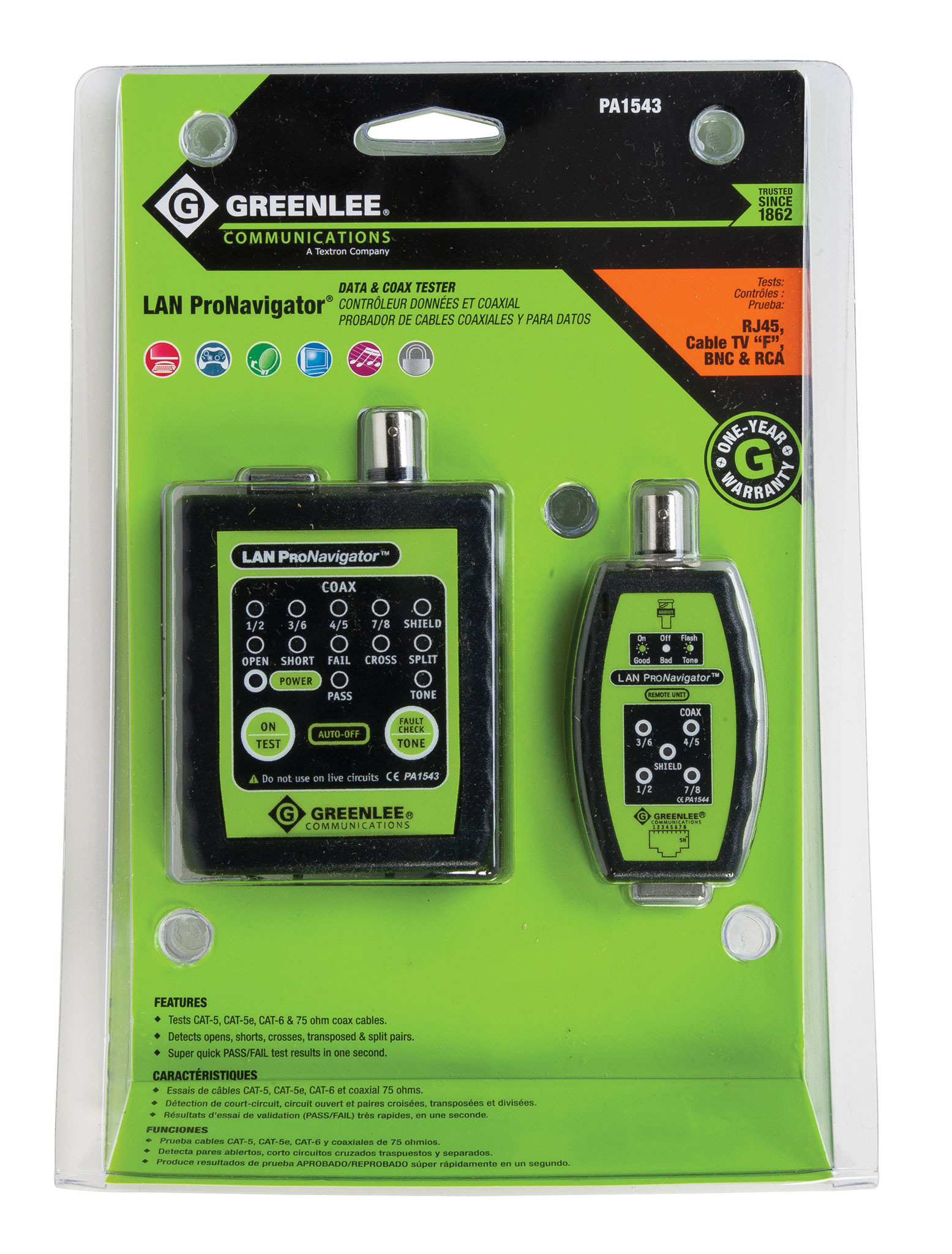 Greenlee 1543 Data and Coax Network Cable Tester