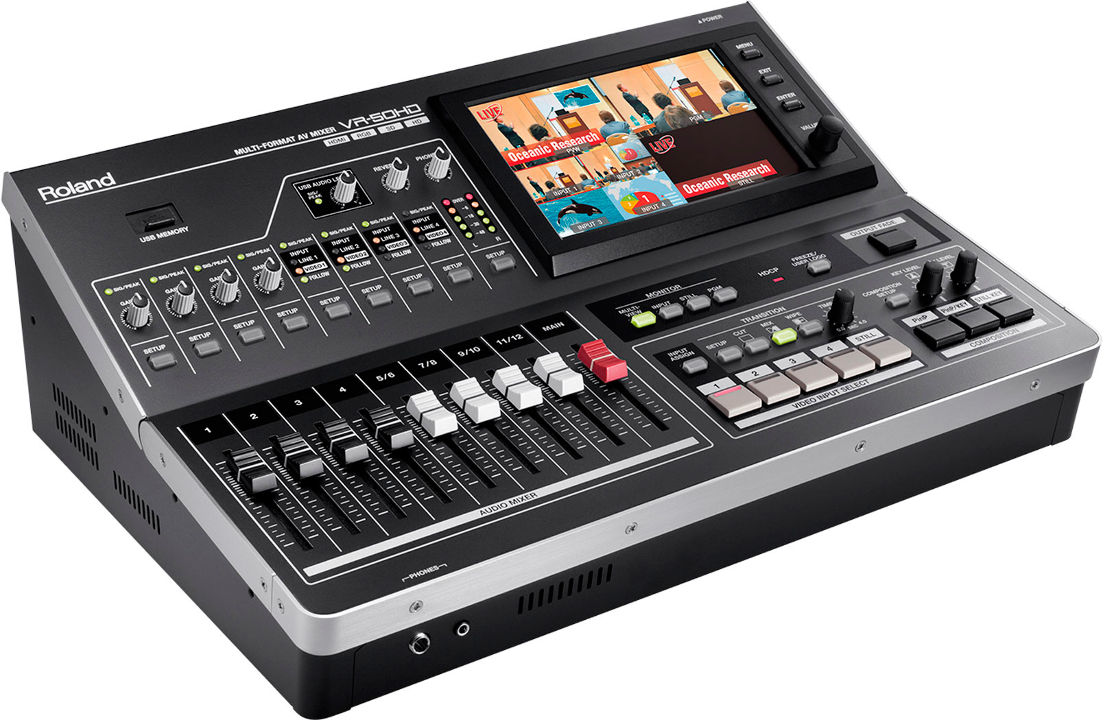 Roland VR50HD 12Input 4Channel Video 3GSDI & HDMI MultiFormat AV Mixer