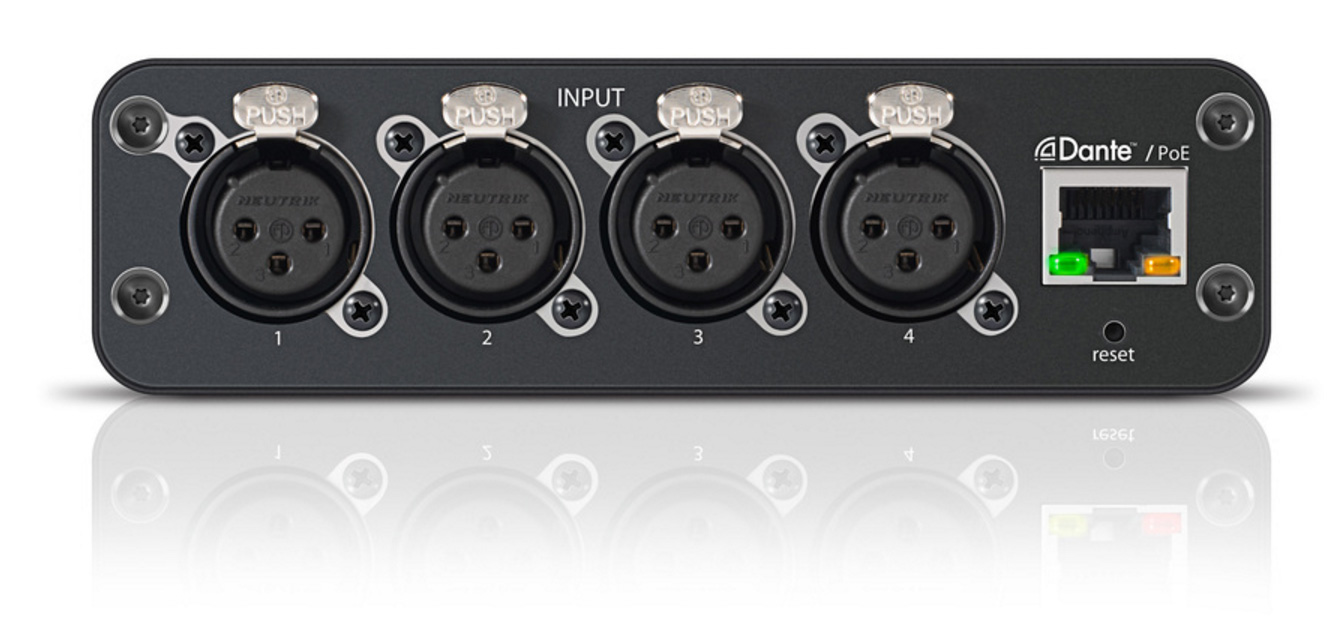 Shure AI4INXLR 4Channel Dante Mic/Line Audio Network InterfaceIn