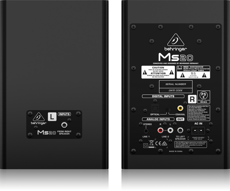 Behringer MS20 Digital Audio Monitor 24Bit/192 kHz Digital 20W Stereo Pair