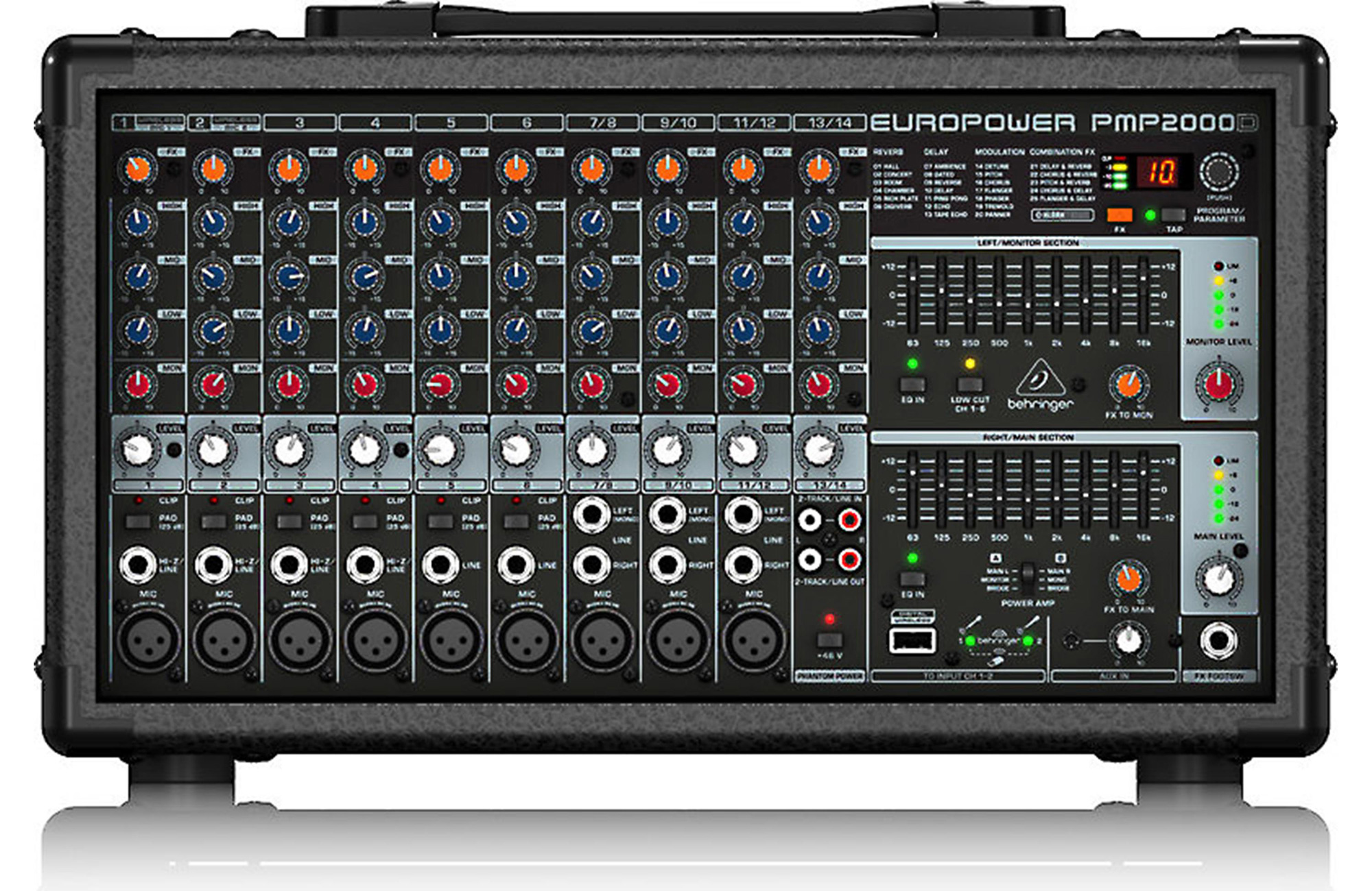 Behringer EuroPower PMP2000D 800Watt 14Ch Powered Mixer with MultiFX