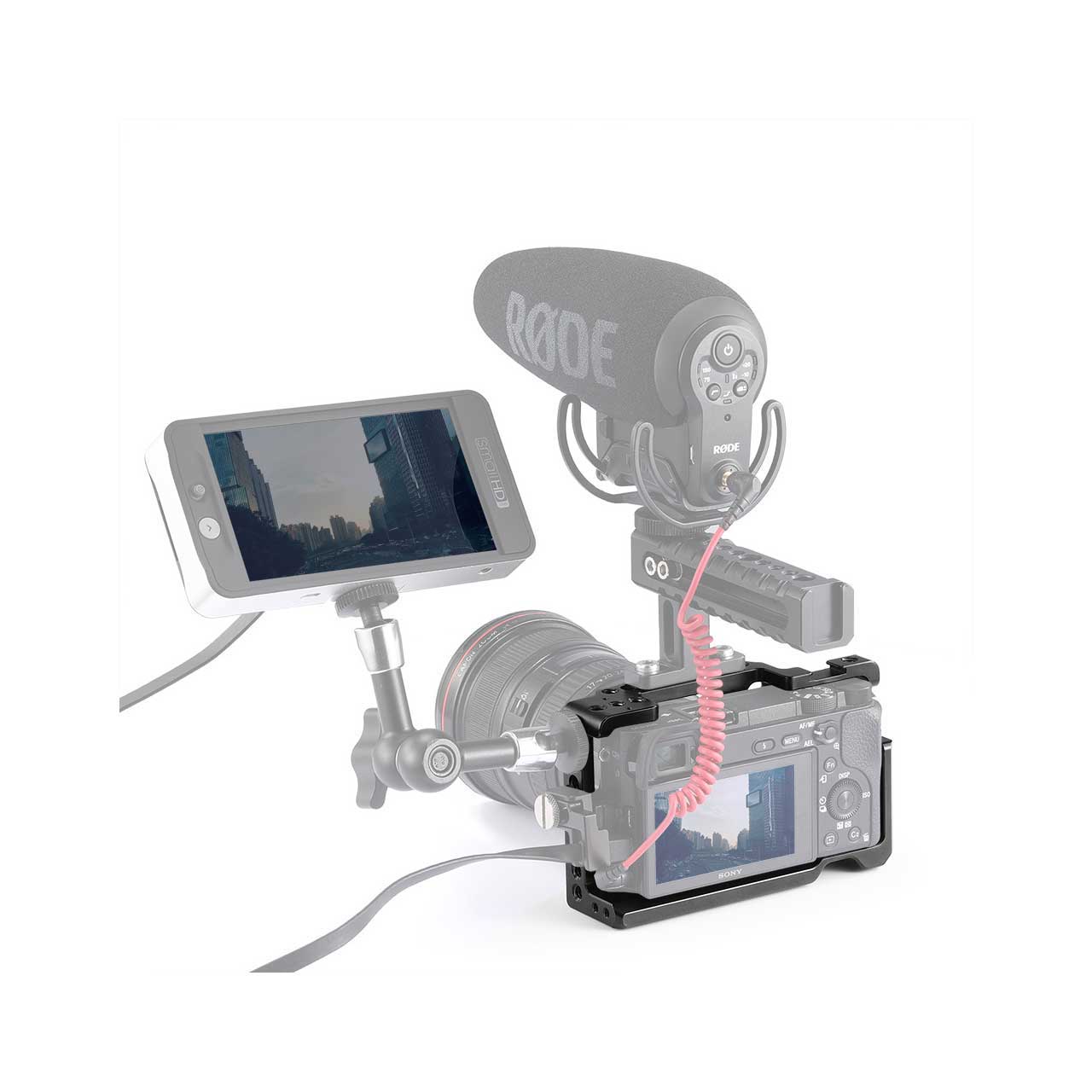 SmallRig 2082 Cage with Wooden Handgrip for Sony A6000/A6300