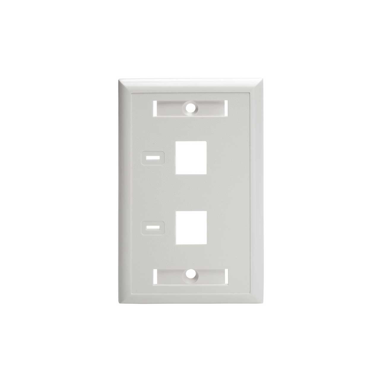 White Tripp Lite N042-001-WH Dual Outlet Keystone Faceplate